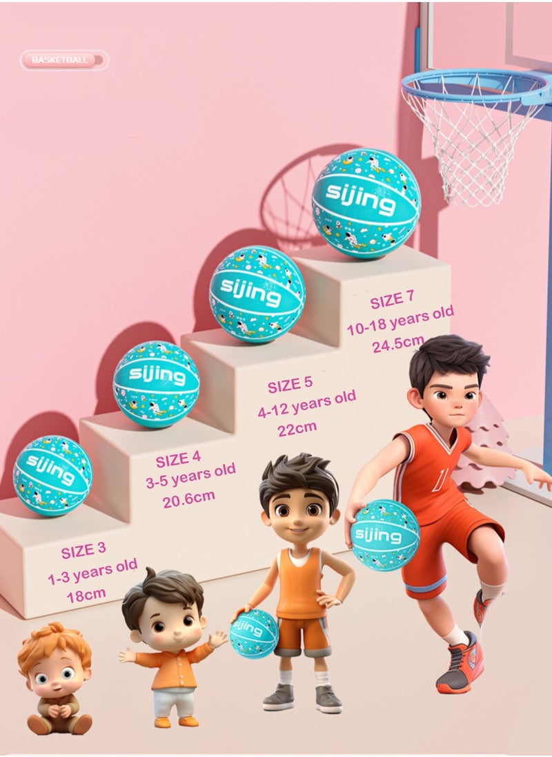 EAZZY Size 5 Kids/Youth Basketball for Kids 4-12 Years Old, Size 4 Kids Basketball for Kids 5-7 Years Old, Thickened Rubber for Soft Touch Indoor Outdoor  PU Basketball  pink  - Image 4