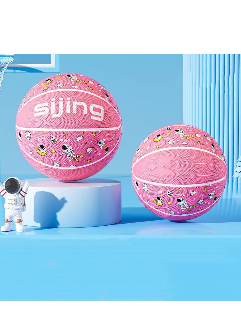 EAZZY Size 5 Kids/Youth Basketball for Kids 4-12 Years Old, Size 4 Kids Basketball for Kids 5-7 Years Old, Thickened Rubber for Soft Touch Indoor Outdoor  PU Basketball  pink  - Image 1