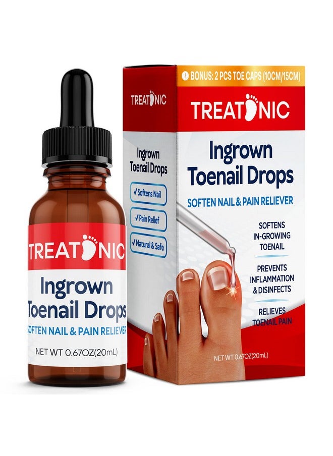 TREATONIC - Ingrown Toenail Treatment Ingrown Toenail Pain Reliever And Softener Kit For Easy Trimming With Silicone Gel Toe Caps - Image 1
