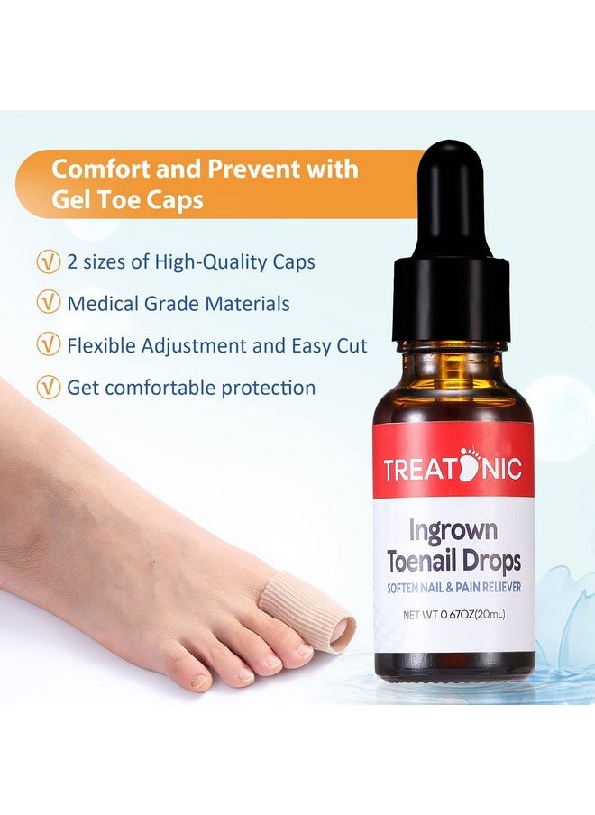 TREATONIC - Ingrown Toenail Treatment Ingrown Toenail Pain Reliever And Softener Kit For Easy Trimming With Silicone Gel Toe Caps - Image 1