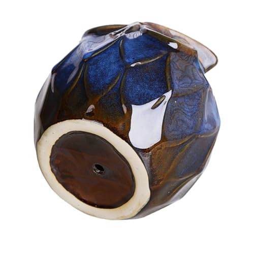 GeLive Blue Owl Ceramic Succulent Planter with Drainage Hole Animal Plant Pot Tabletop Decoration Vase Window Box Indoor Outdoor Decor (Blue) - Image 4