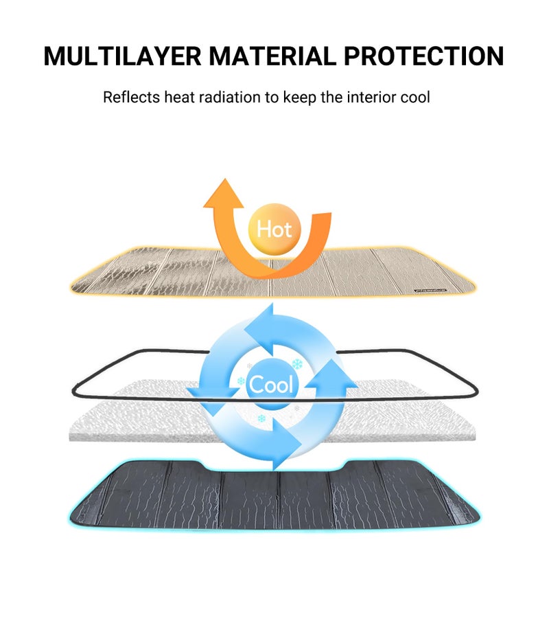 Pigenius Windshield Sun Shade for Jeep Wrangler JL 2018-2026, Gladiator 2020-2026 Front Window Sunshade - AstraGuard - Image 5