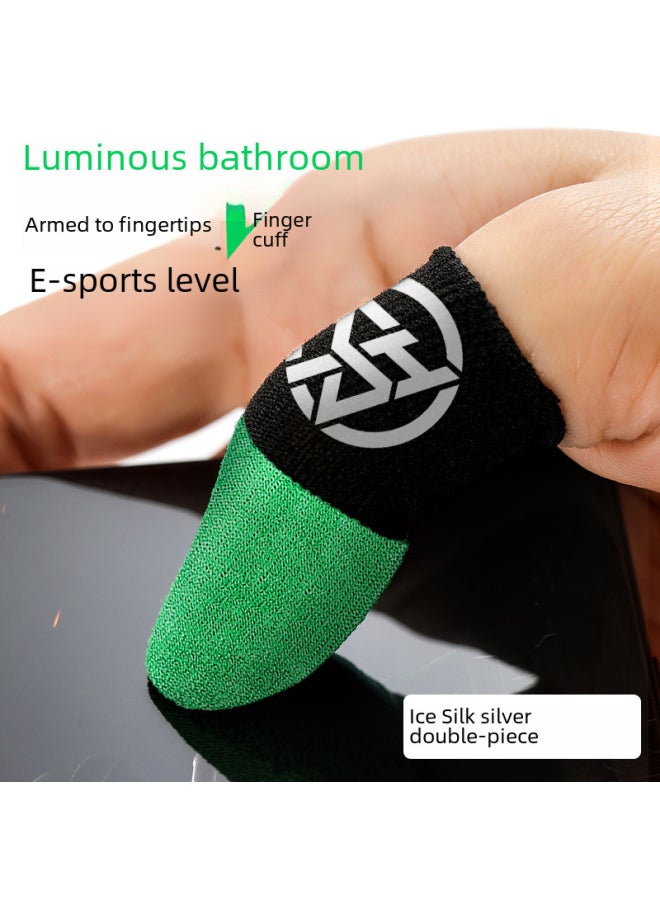 Generic Luminous Warrior Ice Silk Silver Double Game Finger Set Silver Fiber Conductive Mobile Game E-sports Game Finger Set-Product Color: Double Gray  - Image 4