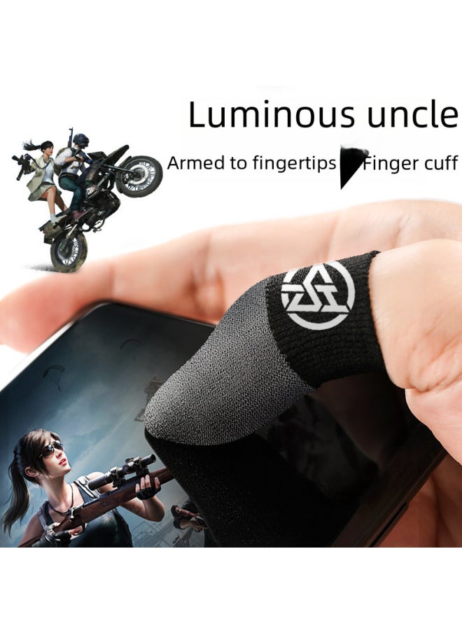 Generic Luminous Warrior Ice Silk Silver Double Game Finger Set Silver Fiber Conductive Mobile Game E-sports Game Finger Set-Product Color: Double Gray  - Image 5