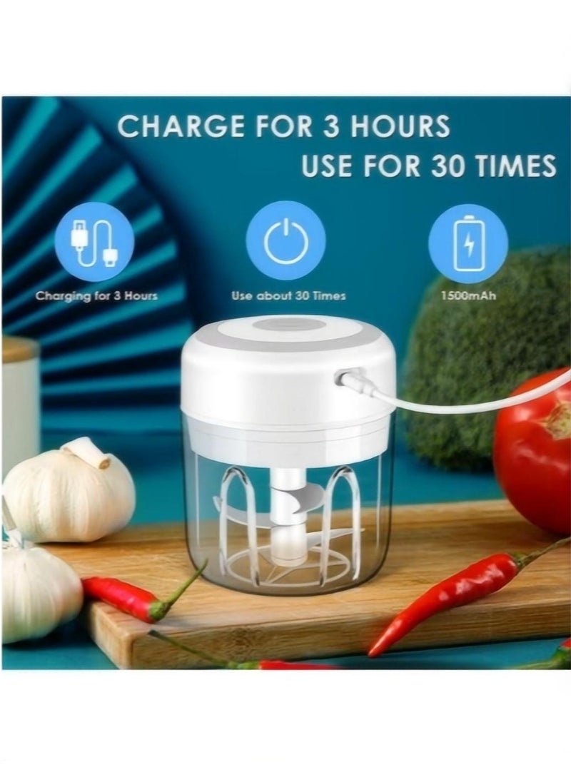 Generic - Electric Mini Garlic Chopper, Portable Food Processor, Vegetable Chopper Onion Mincer, Cordless Meat Grinder with USB Charging for Vegetable, Pepper, Onion, Baby Food, Seasoning, Nuts (BPA-Free) - Image 1