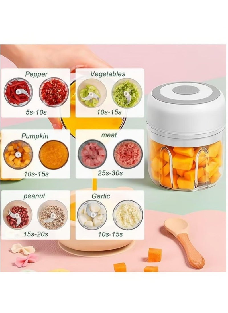 Generic - Electric Mini Garlic Chopper, Portable Food Processor, Vegetable Chopper Onion Mincer, Cordless Meat Grinder with USB Charging for Vegetable, Pepper, Onion, Baby Food, Seasoning, Nuts (BPA-Free) - Image 1