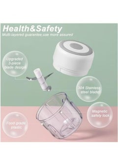 Generic Electric Mini Garlic Chopper, Portable Food Processor, Vegetable Chopper Onion Mincer, Cordless Meat Grinder with USB Charging for Vegetable, Pepper, Onion, Baby Food, Seasoning, Nuts (BPA-Free)  - Image 4