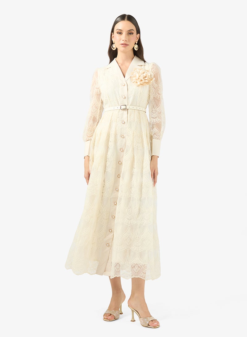 Khizana Lace A-line Dress - Image 1