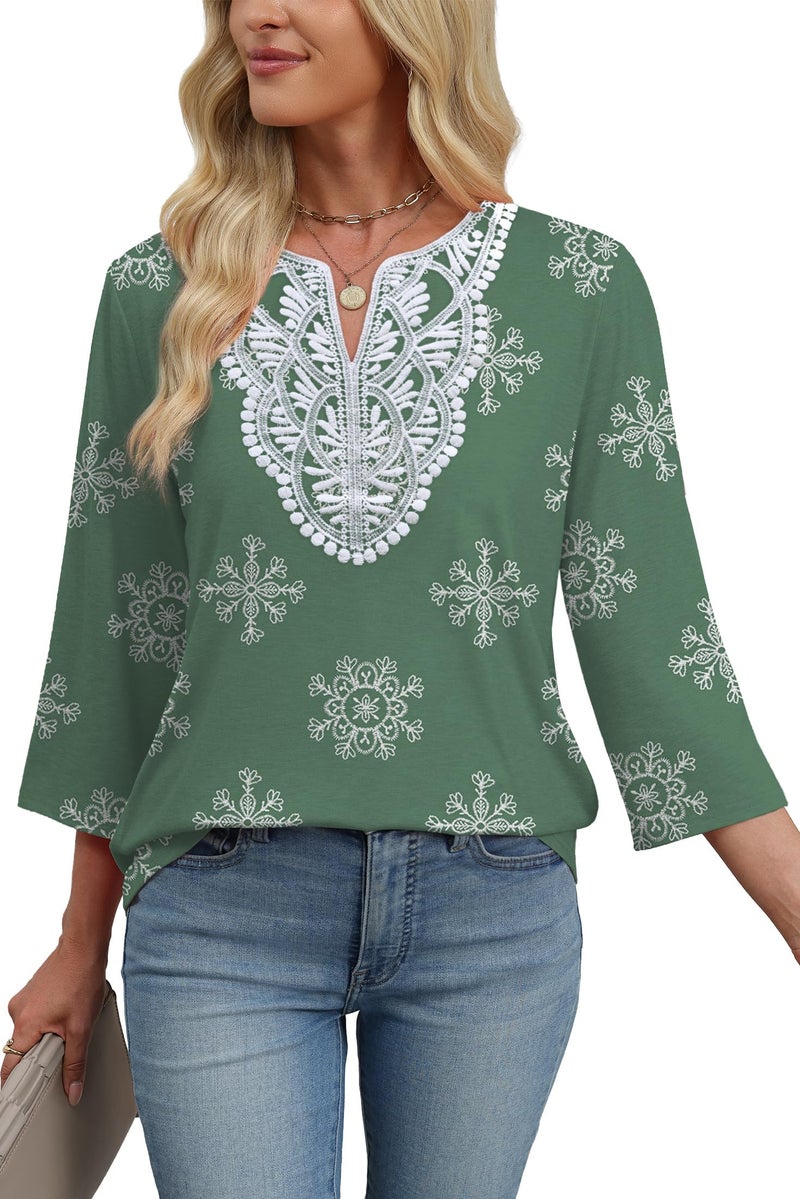 WIHOLL st Patricks Day Shirt Women Plus Size Fashion Clothing Spring Clothes Blouses for Women Dressy Casual Boho Tops Cruise Outfits 2026 Women's Tops Tunic Loose Fit Oversized Tshirts Bohemian 3XL - Image 4