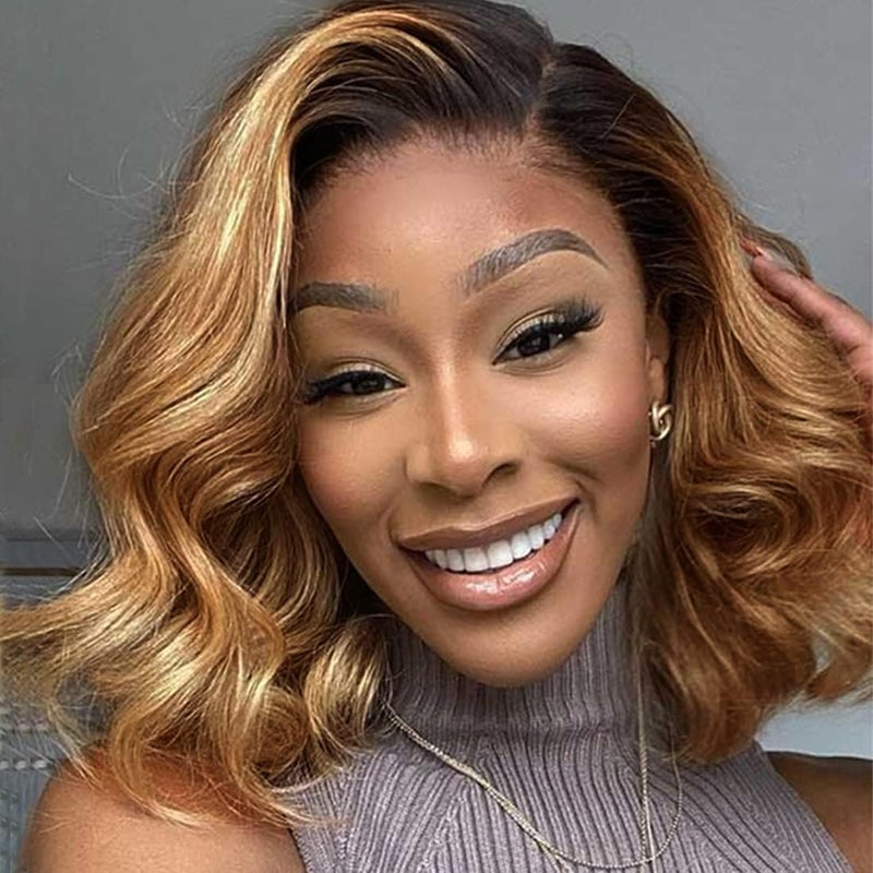 hengya Ombre Human Hair Bundles Body Wave 4 bundle human hair 12A Virgin Unprocessed Human Hair Short Bundles Ombre Blonde Bundles(8888ï¼Œ1B/30) - Image 2