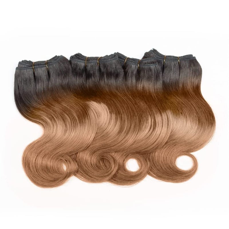 hengya Ombre Human Hair Bundles Body Wave 4 bundle human hair 12A Virgin Unprocessed Human Hair Short Bundles Ombre Blonde Bundles(8888ï¼Œ1B/30) - Image 4