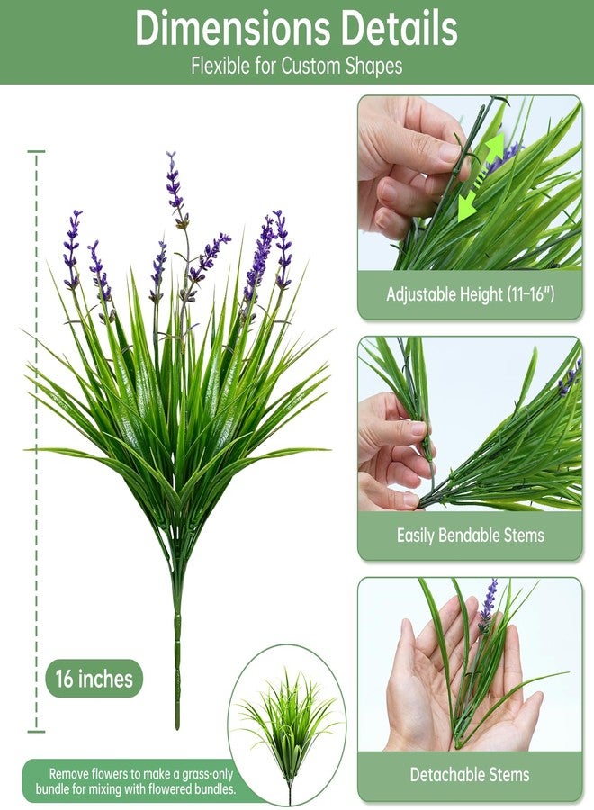 Gipsot 15 Bundles UV Resistant No-Fade Outdoor Artificial Plants & Flowers, Adjustable Height Fake Lavender Flowers Indoor & Outdoor Decor for Garden Patio Pathway Hanging Planter Front Porch - Image 2