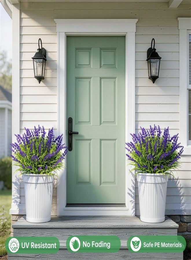 Gipsot 15 Bundles UV Resistant No-Fade Outdoor Artificial Plants & Flowers, Adjustable Height Fake Lavender Flowers Indoor & Outdoor Decor for Garden Patio Pathway Hanging Planter Front Porch - Image 3