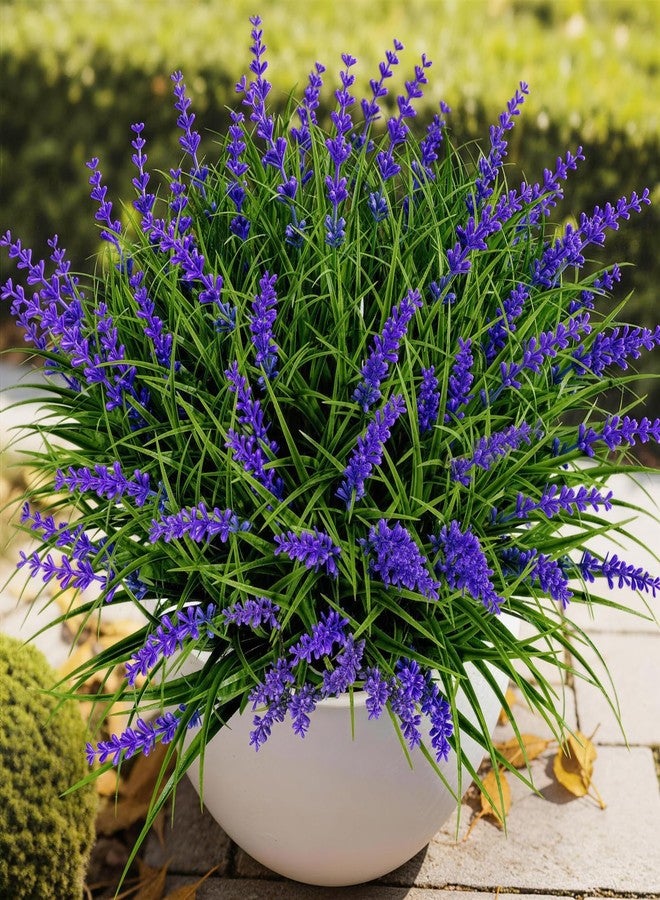 Gipsot 15 Bundles UV Resistant No-Fade Outdoor Artificial Plants & Flowers, Adjustable Height Fake Lavender Flowers Indoor & Outdoor Decor for Garden Patio Pathway Hanging Planter Front Porch - Image 1