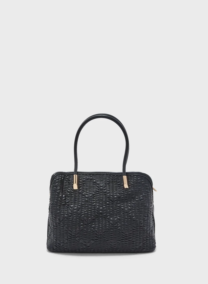 ايلا 2 In 1Quited Textured Satchel Bag With Coin Pouch