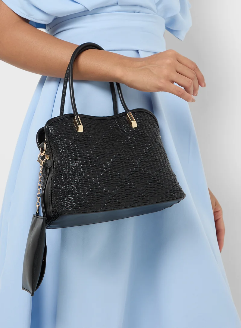 ايلا 2 In 1Quited Textured Satchel Bag With Coin Pouch