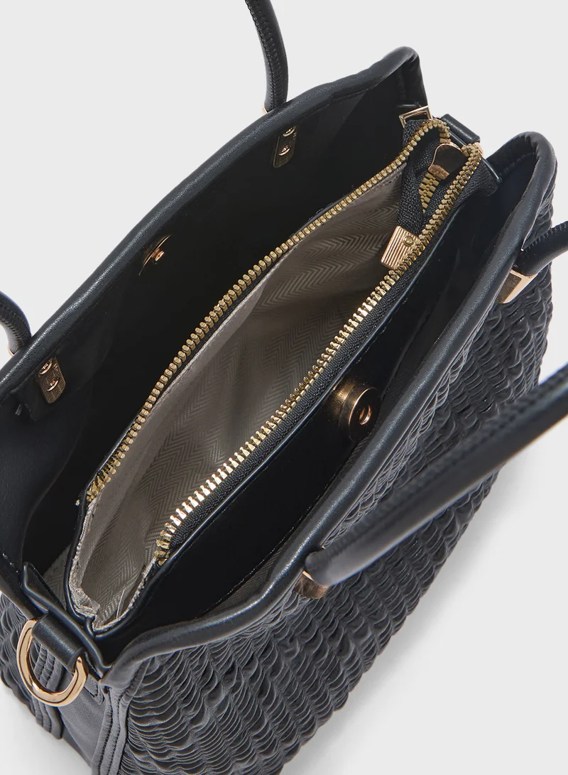 ايلا 2 In 1Quited Textured Satchel Bag With Coin Pouch