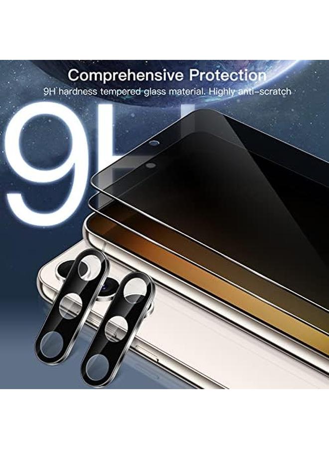 جي تيك واقي شاشة الخصوصية لهاتف Samsung Galaxy S23 5G مقاس 6.1 بوصة مع واقي عدسة الكاميرا ومضاد للتجسس وفيلم زجاجي مقوى متوافق مع معرف بصمة الإصبع، عبوتان لكل منهما - Image 5