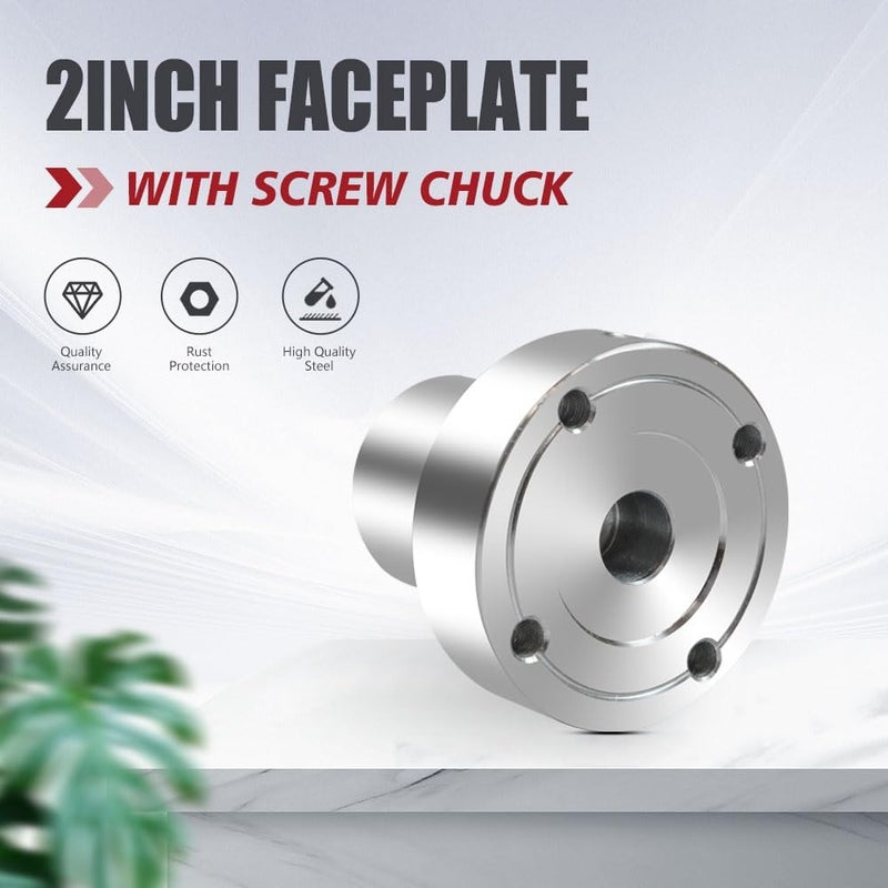 PHUKIMLONG Phukmlong 2" Wood Lathe Steel Faceplate Chucks with ScrewChuck, 1"-8TPI Thread Woodworking Accessories Tools… - Image 2