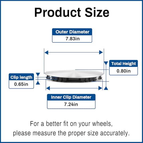 GTownWorks Wheel Center Caps for 16inch Suburban1500 Blazer Tahoe Express Sierra Yukon Jimmy Wheel Center Hubcaps Center Cover Replacement Outer:7.83in/Inner:7.24in - Image 4