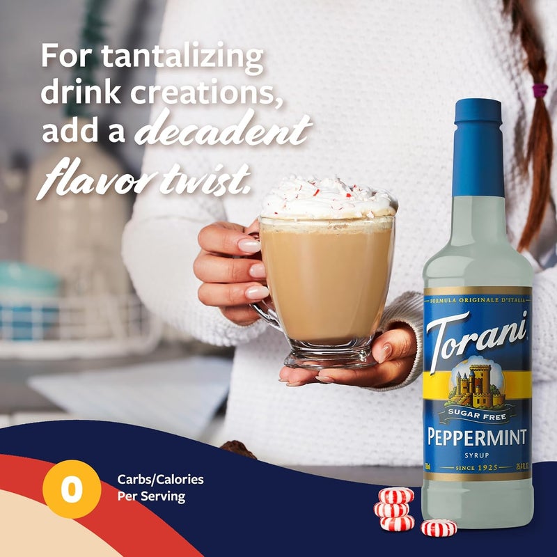 Torani شراب توارني بنكهة النعناع الخالي من السكر مع مضخة - Image 4