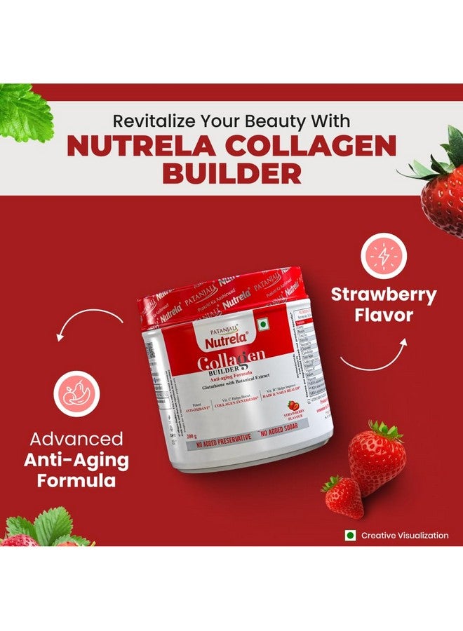 NUTRELA Collagen Builder for Men & Women (Pack of 2) | Patanjali Collagen Supplement Powder For Healthy Skin, Hair & Nails - 200g (Strawberry Flavour) - Image 3