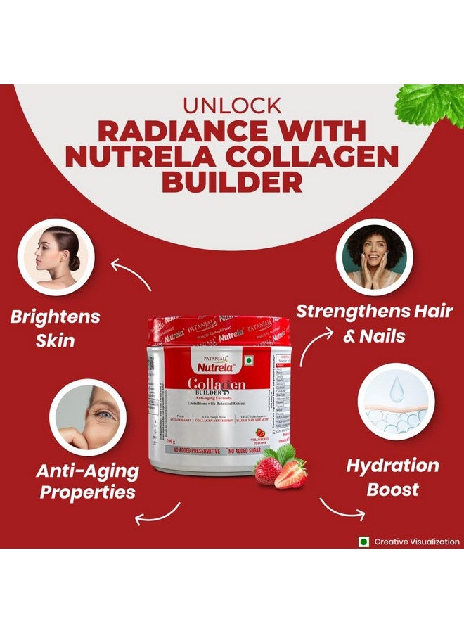 NUTRELA Collagen Builder for Men & Women (Pack of 2) | Patanjali Collagen Supplement Powder For Healthy Skin, Hair & Nails - 200g (Strawberry Flavour) - Image 4