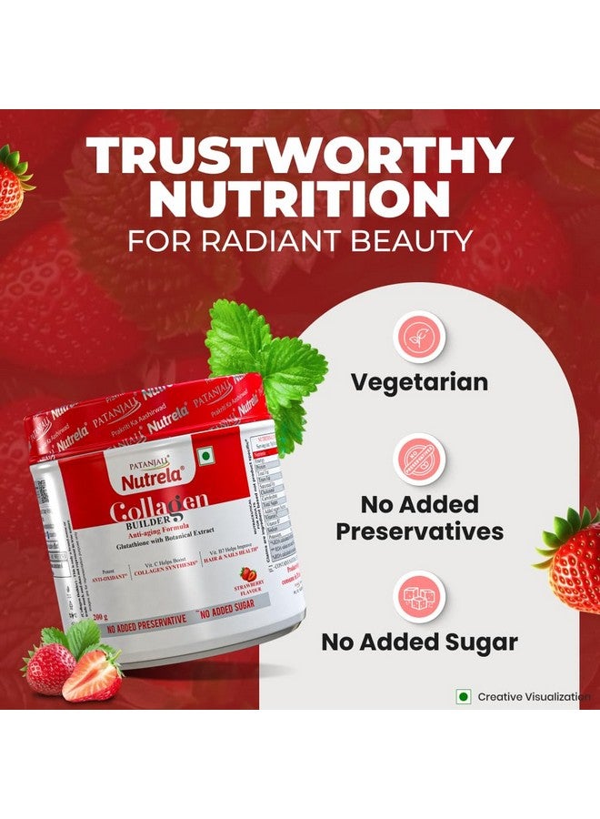 NUTRELA Collagen Builder for Men & Women (Pack of 2) | Patanjali Collagen Supplement Powder For Healthy Skin, Hair & Nails - 200g (Strawberry Flavour) - Image 5