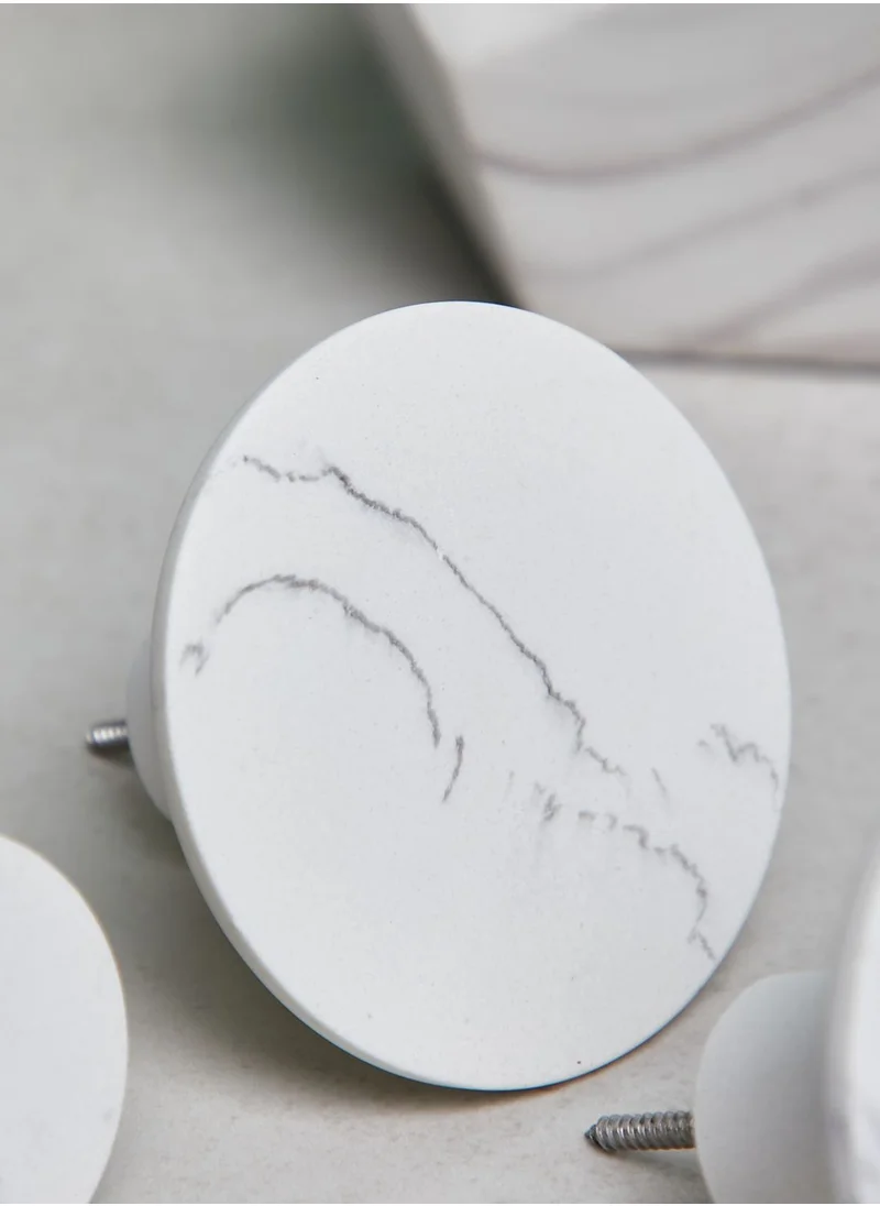 present time White Marble Look Hook Set