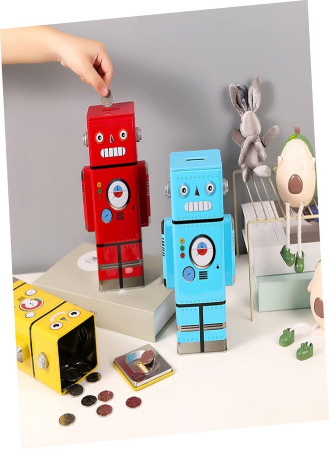 Joinpaya Retro Robot Piggy Bank for Kids, Vintage Tin Money Box for Boys and Girls, Robot-Themed Coin Bank for Saving Change, Nursery Room Decor and Decorative Desk Ornament, Yellow, 1 Piece - Image 3