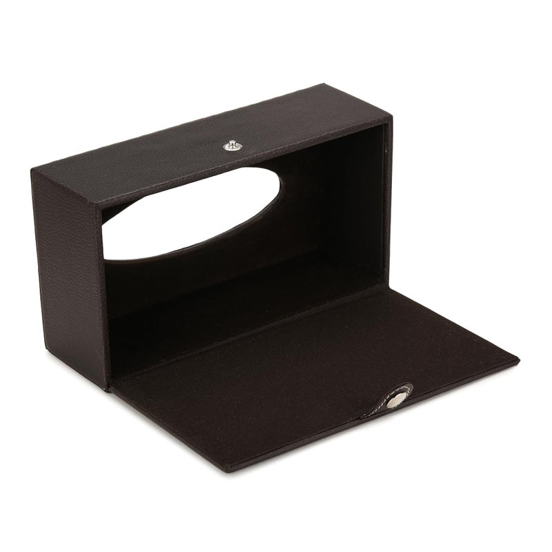 Azyeea Handcrafted Leather Tissue Holder Tissue Paper Car Tissue Box Paper Napkin Holder Tissue Holder Dispenser Organizer Facial Tissue Holder for Car Hotel Home Gift Dinning Table - Black - Image 3