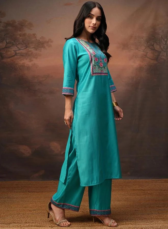 Vishudh Vishudh Women Blue Floral Printed Kurta Set