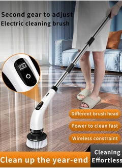 Aideli 8 In 1 Cordless Electric Spin Scrubber Rechargeable Cleaning Brush with 8 Replaceable Brush Heads, Cordless and Portable Power Scrubber, Electric Bathroom Scrubber for Cleaning Tile, Sink, Window, Floor, Tub, Car  - Image 2