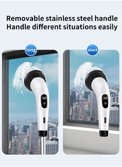 Aideli 8 In 1 Cordless Electric Spin Scrubber Rechargeable Cleaning Brush with 8 Replaceable Brush Heads, Cordless and Portable Power Scrubber, Electric Bathroom Scrubber for Cleaning Tile, Sink, Window, Floor, Tub, Car  - Image 5