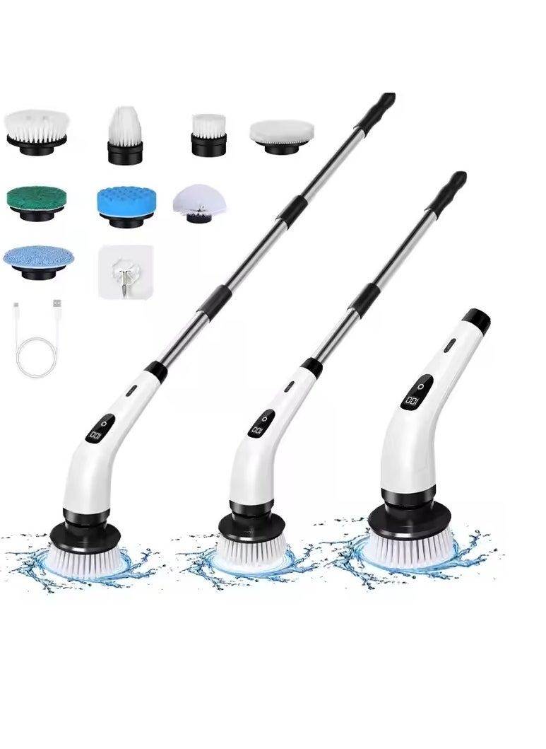 Aideli 8-in-1 Cordless Electric Spin Scrubber – Rechargeable Cleaning Brush with 8 Replaceable Heads, Portable Power Scrubber for Bathroom, Tile, Floor, Car  - Image 1