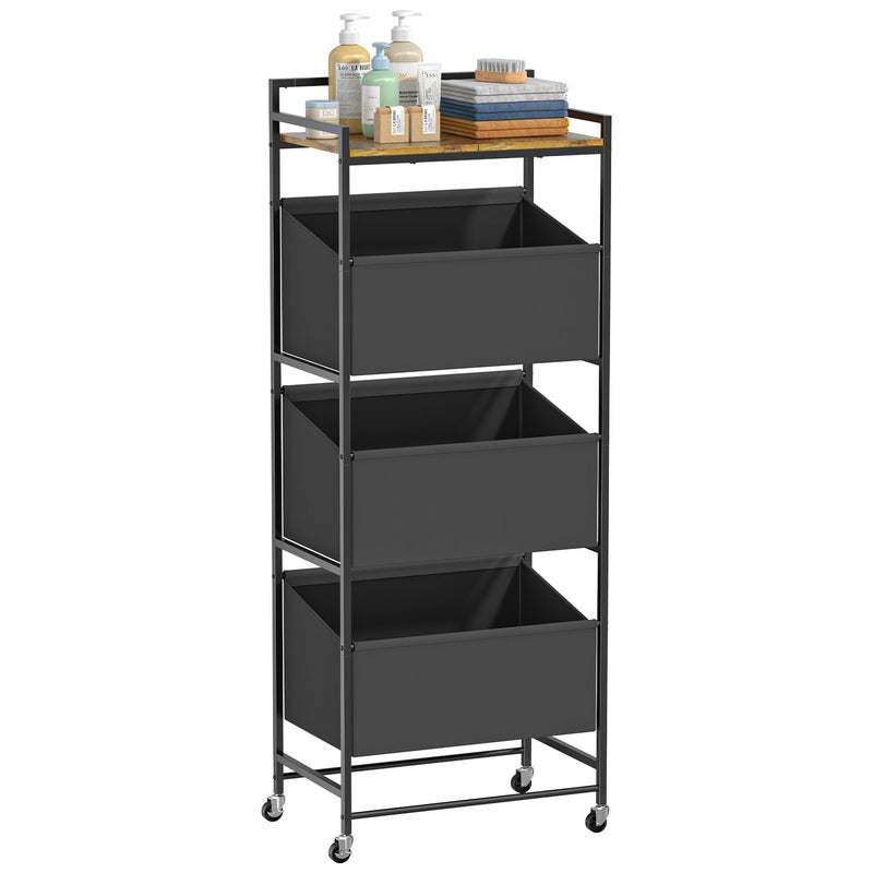 ONWAYHOME 3-Tier Laundry Hamper Sorter with Wheels, 120L Vertical Rolling Laundry Basket Organizer Cart, 3 Section Laundry Sorter with Shelf for Small Space, Laundry Room, Bathroom, Bedroom, Dorm, Closet - Image 1