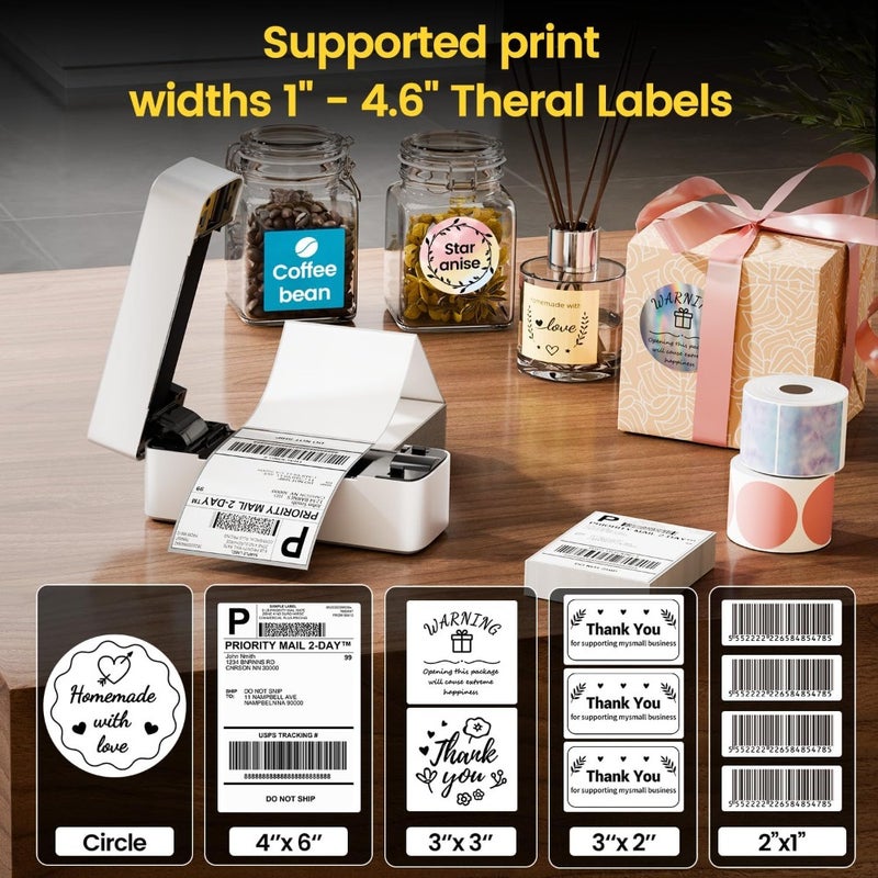 Bluetooth Thermal Label Printer for Shipping Packages Wireless Barcode Label Machine for Small Business Compatible with Phone, PAD, PC for Amazon, Shopify, USPS, DHL, Temu - Image 5