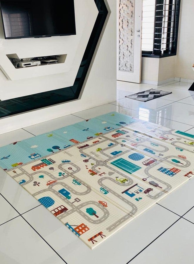 RGkJAS Anti Skid Waterproof Foldable Child Climbing Baby Floor Mat(Print May Vary) Extra Large Size 180x200 cm. 8mm Thickness. (City Traffic) - Image 4