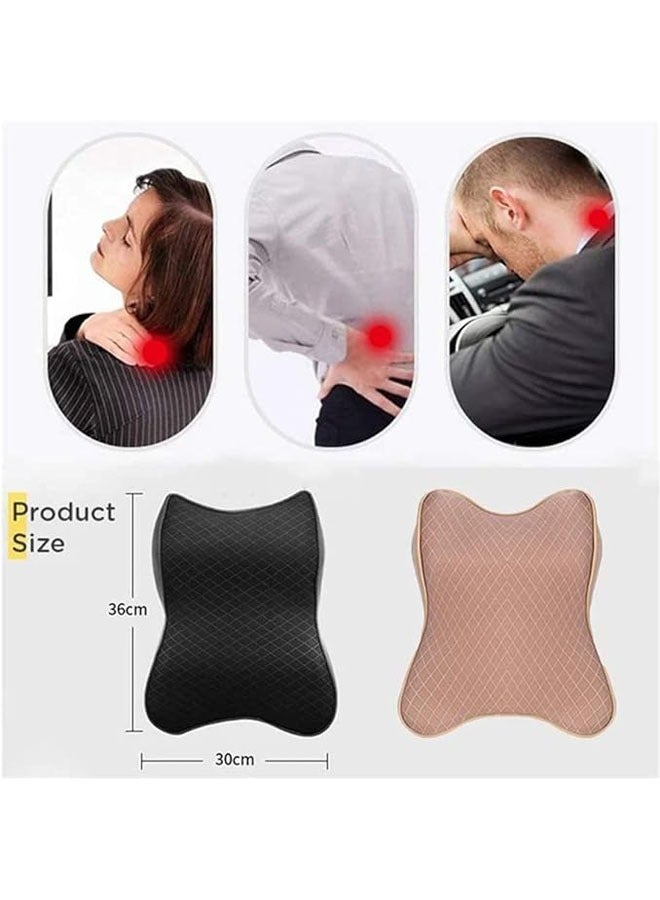 Captaintech 2PCS Car Seat Headrest Neck Rest Cushion, Car Neck Pillow Durable 100% Pure Memory Foam Neck Pillow with Breathable Removable Cover, Comfortable Ergonomic & Neck Pain Relief (Beige) - Image 5