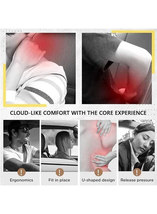 Captaintech 2PCS Car Seat Headrest Neck Rest Cushion, Car Neck Pillow Durable 100% Pure Memory Foam Neck Pillow with Breathable Removable Cover, Comfortable Ergonomic & Neck Pain Relief (Beige) - Image 3