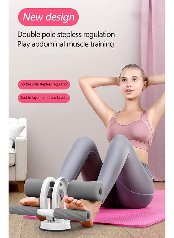 MARGOUN Portable Suction Cup Sit-Up Bar for Floor – Adjustable Core & Abdominal Workout Equipment with Padded Foot Support for Home Gym, Pink - Image 3