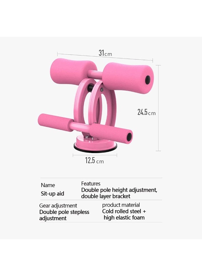 MARGOUN Portable Suction Cup Sit-Up Bar for Floor – Adjustable Core & Abdominal Workout Equipment with Padded Foot Support for Home Gym, Pink - Image 2