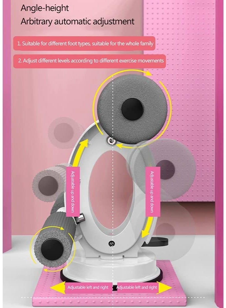 MARGOUN Portable Suction Cup Sit-Up Bar for Floor – Adjustable Core & Abdominal Workout Equipment with Padded Foot Support for Home Gym, Pink - Image 4