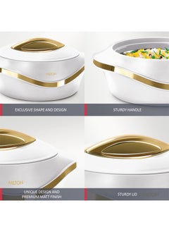 Milton Set of 3 Inner Stainless Steel Hotpot (500 ml, 1000 ml, 1500 ml) White/Gold  - Image 3