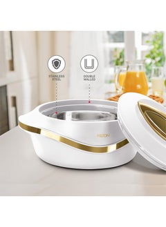Milton Set of 3 Inner Stainless Steel Hotpot (500 ml, 1000 ml, 1500 ml) White/Gold  - Image 2
