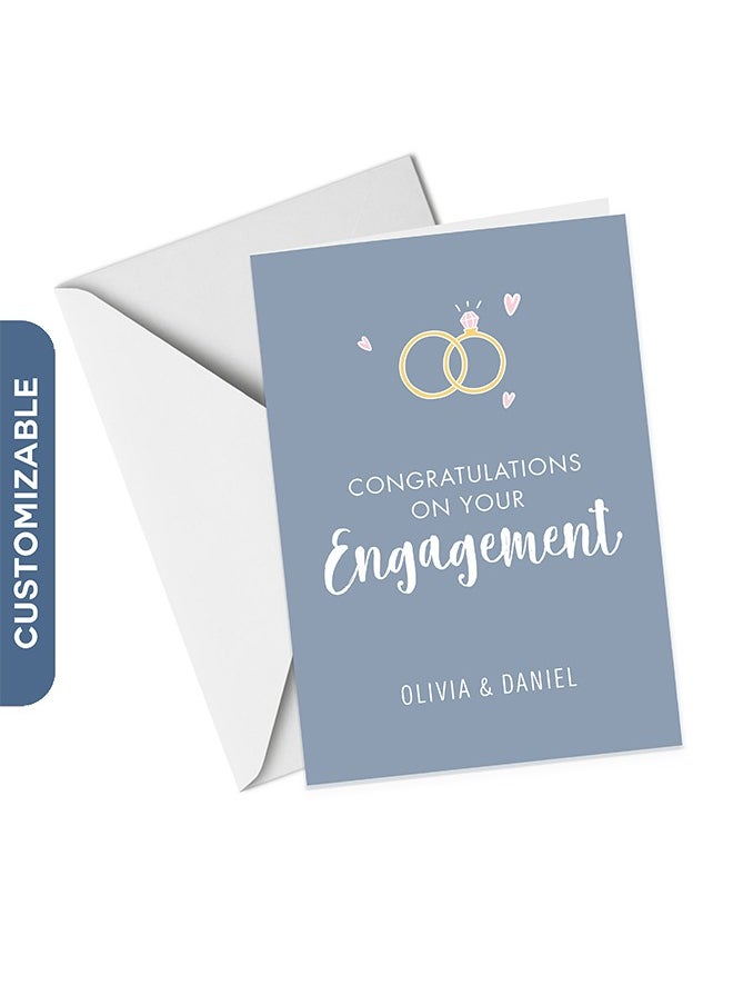Share the Love A5 Congratulations on your Engagement Personalised Greeting Card  - Image 1