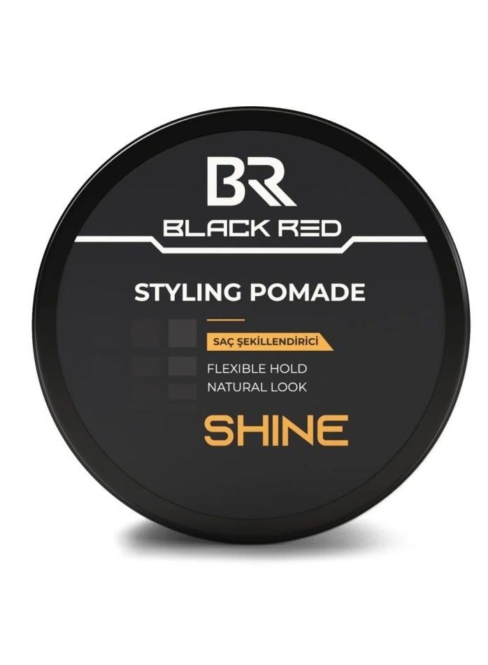 Black Red Hair Styling Pomade Shine - Flexible Hold Natural Look Hair Wax Cream 120 g - Image 1