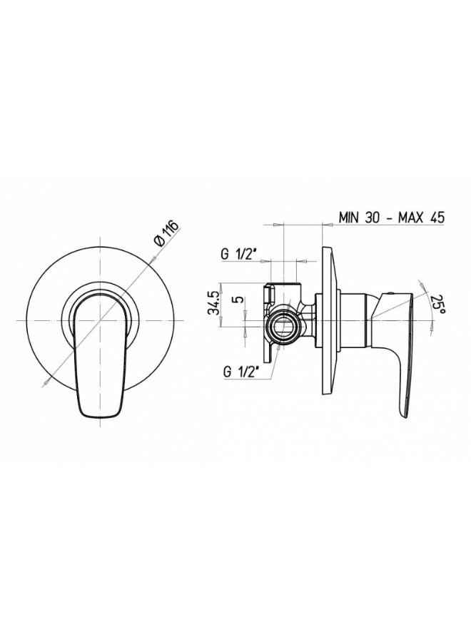 ديورافيت وش خلاط دفن ديورافيت بدون محول سيينا كروم - SI4210007E10 - Image 2