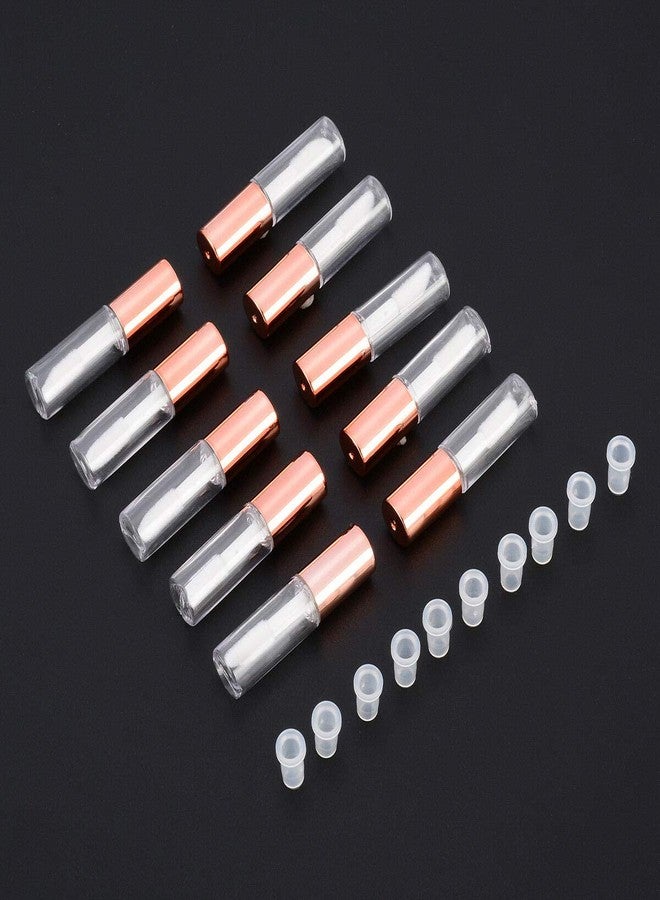 SKYPRO LTKJ 25 Pack 1.2 mL Pretty Empty Lip Gloss Tubes Containers, Clear Mini Refillable Lip Balm Bottles with Rubber Inserts and 3pcs Transfer Pipettes for Lip Samples Travel DIY Makeup (Rose Golden) - Image 2