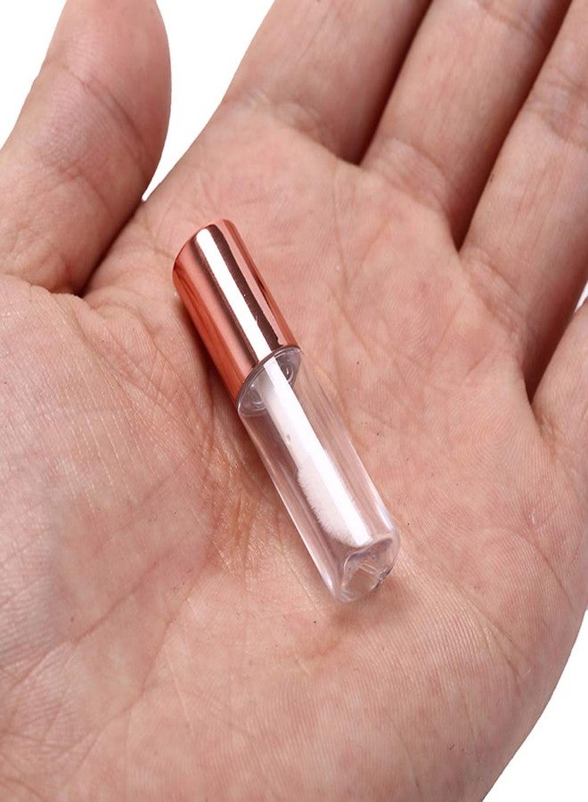 SKYPRO LTKJ 25 Pack 1.2 mL Pretty Empty Lip Gloss Tubes Containers, Clear Mini Refillable Lip Balm Bottles with Rubber Inserts and 3pcs Transfer Pipettes for Lip Samples Travel DIY Makeup (Rose Golden) - Image 3